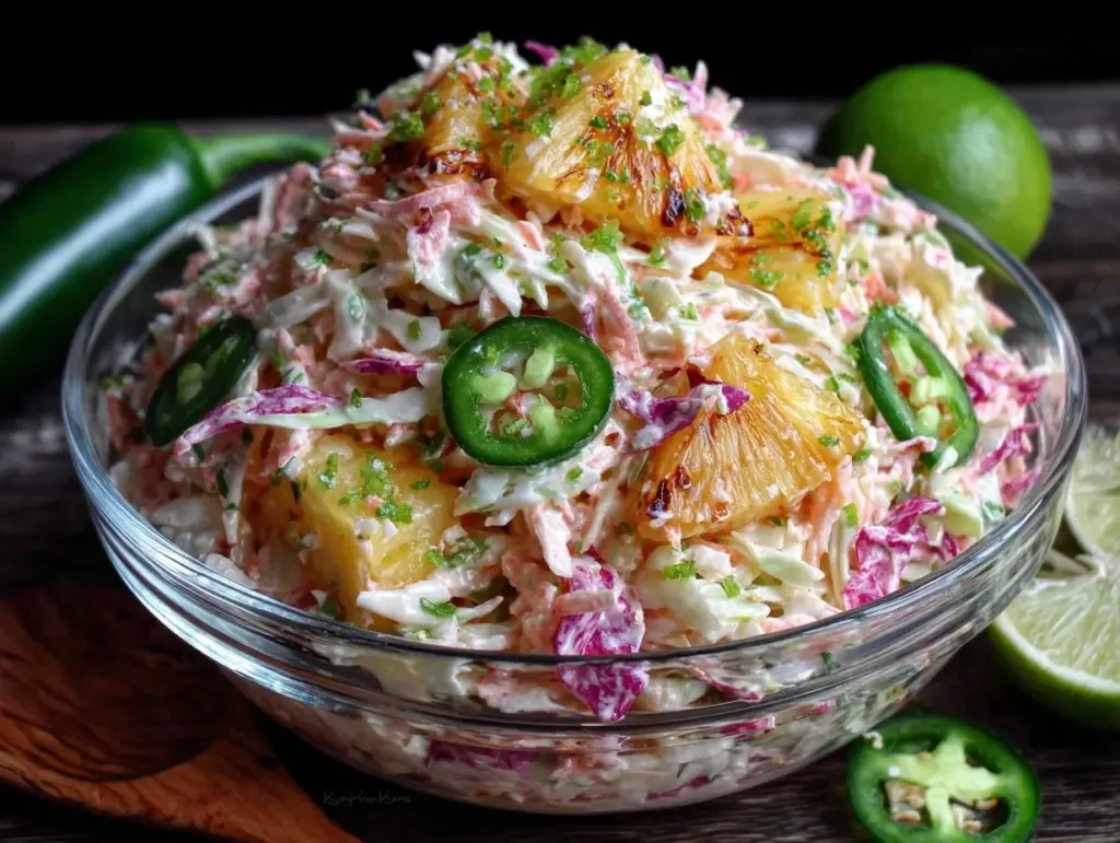 pineapple jalapeno coleslaw - featured image