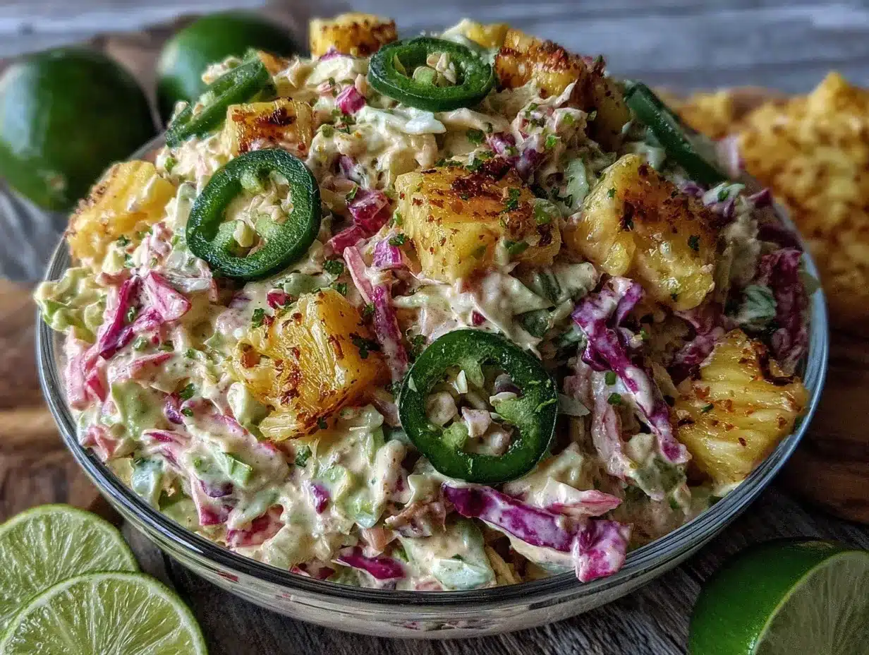pineapple jalapeno coleslaw preparation steps