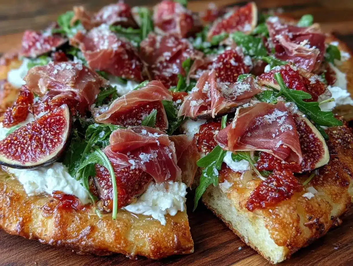 prosciutto and fig flatbread preparation steps