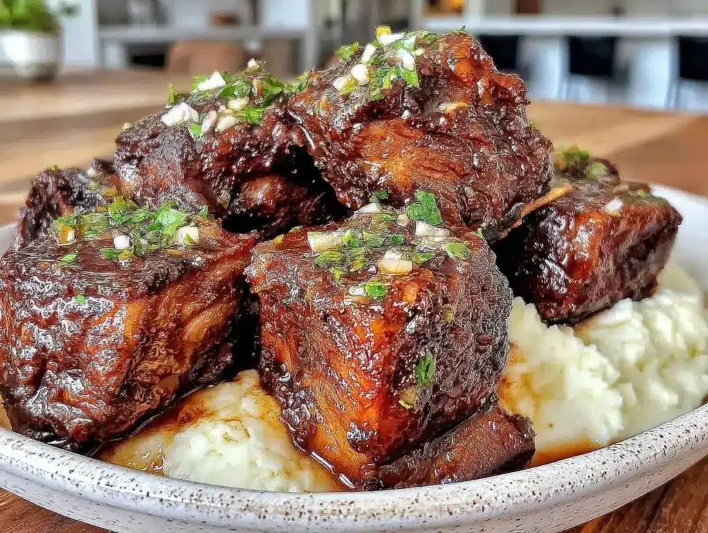 slow braised beef short ribs - featured image