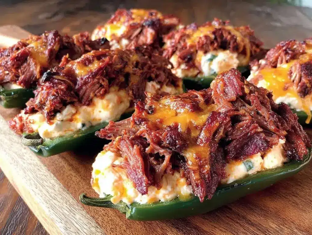 smoked brisket stuffed jalapenos - featured image