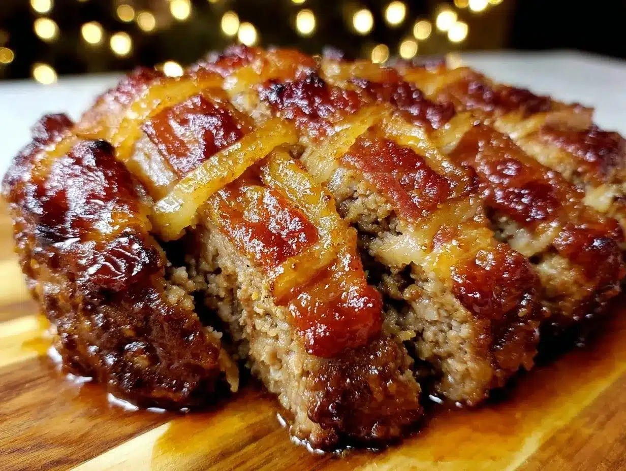smoked meatloaf wrapped in bacon weave preparation steps