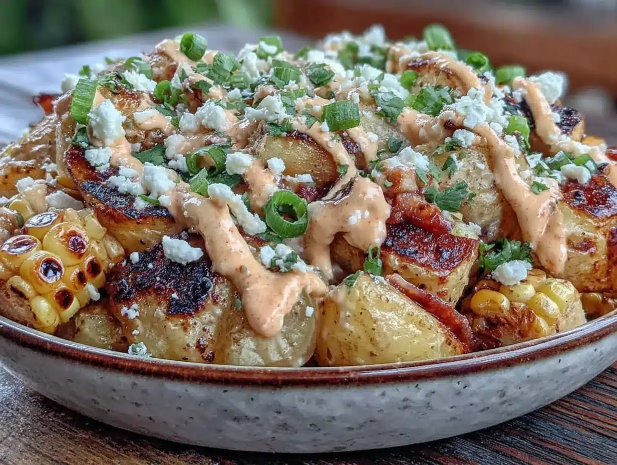 smoked street corn potato salad preparation steps