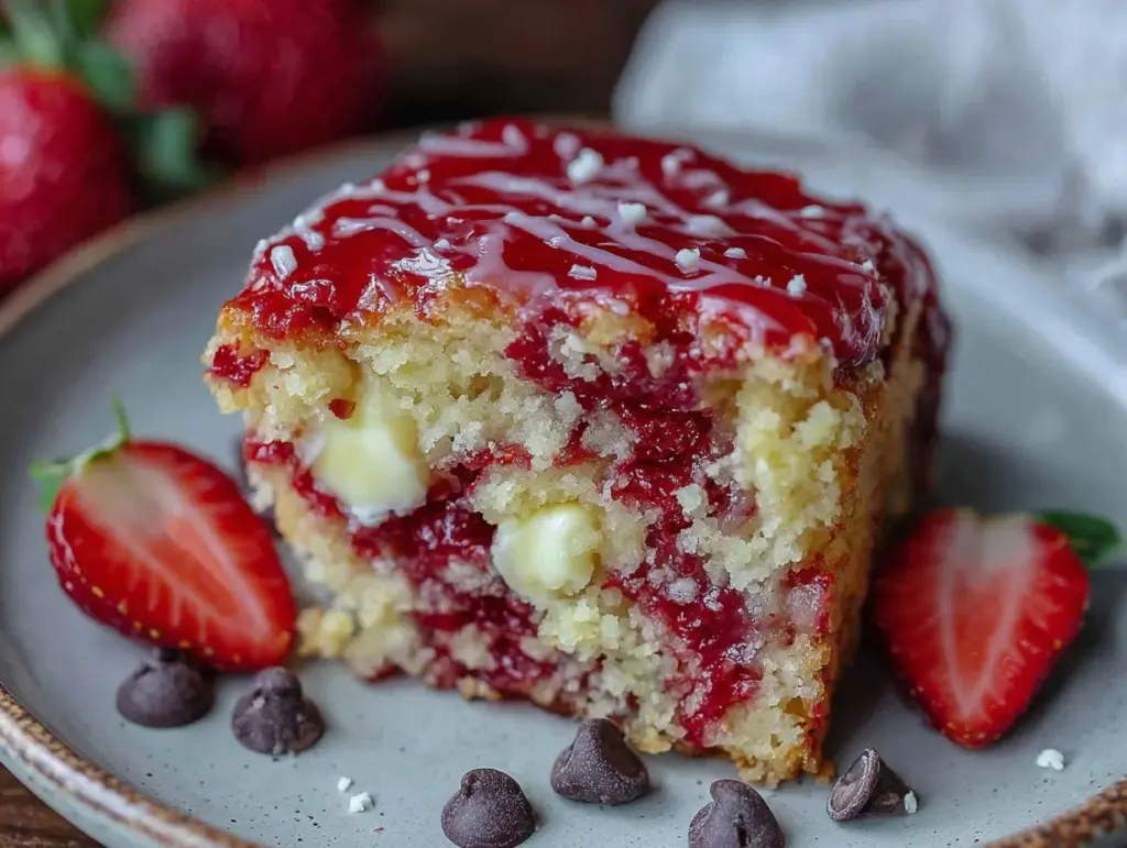 strawberry earthquake cake - featured image