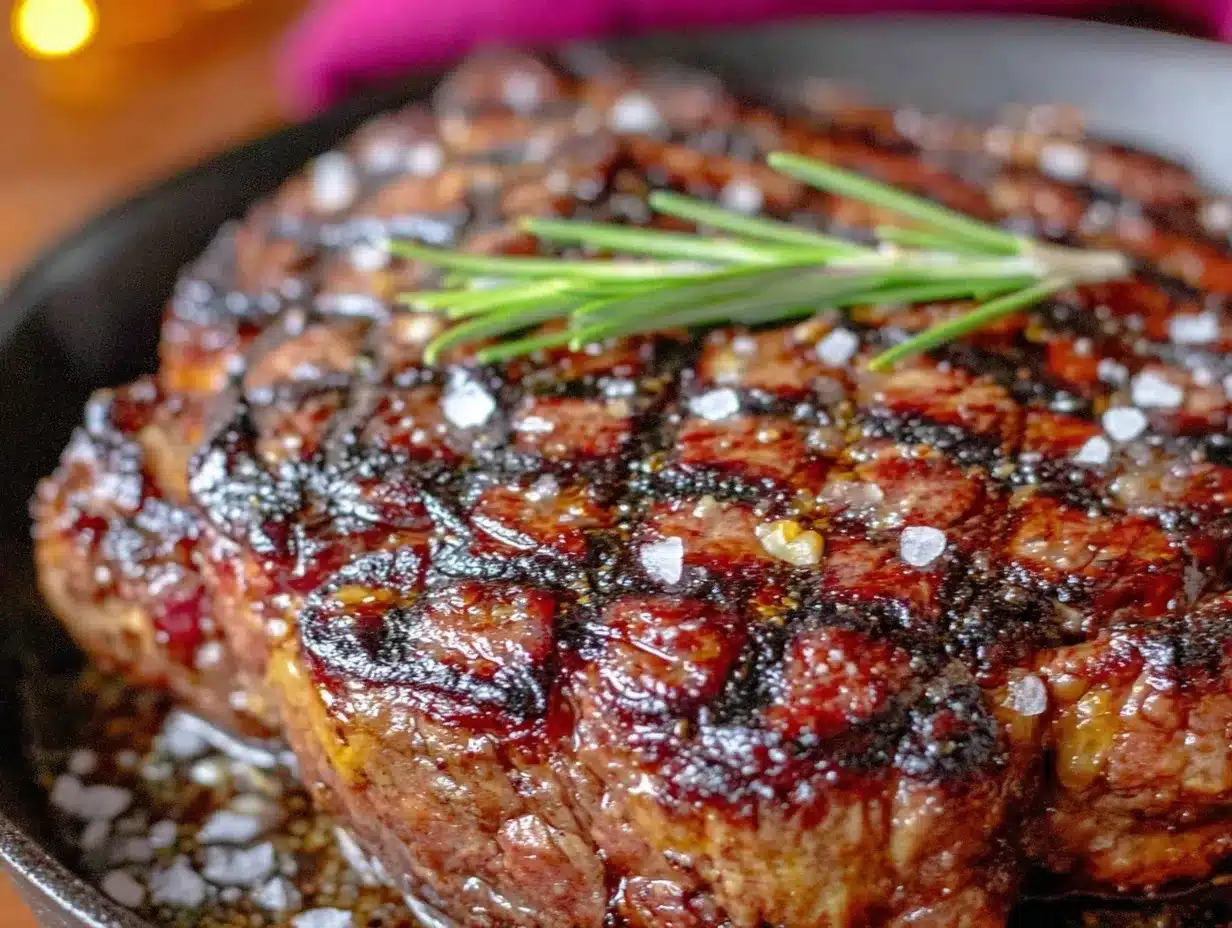 cast iron skillet cowboy steak preparation steps