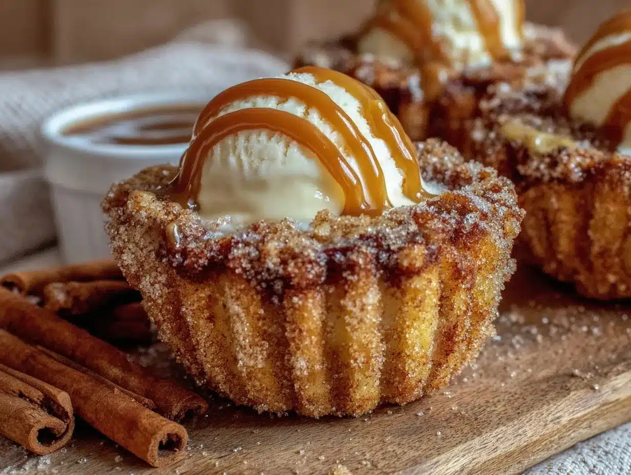 churro ice cream bowls preparation steps