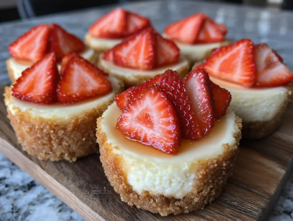 Creamy Mini Strawberry Cheesecakes - featured image