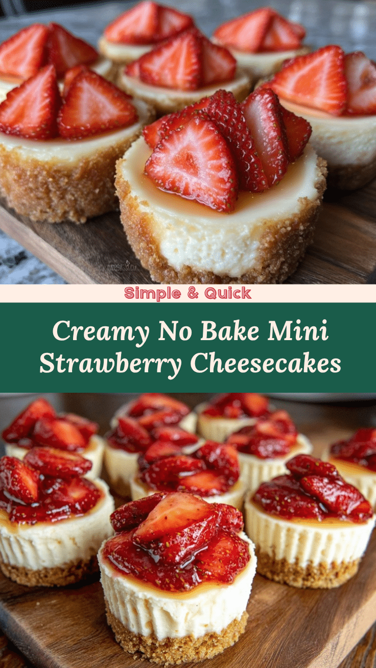 Creamy Mini Strawberry Cheesecakes recipe