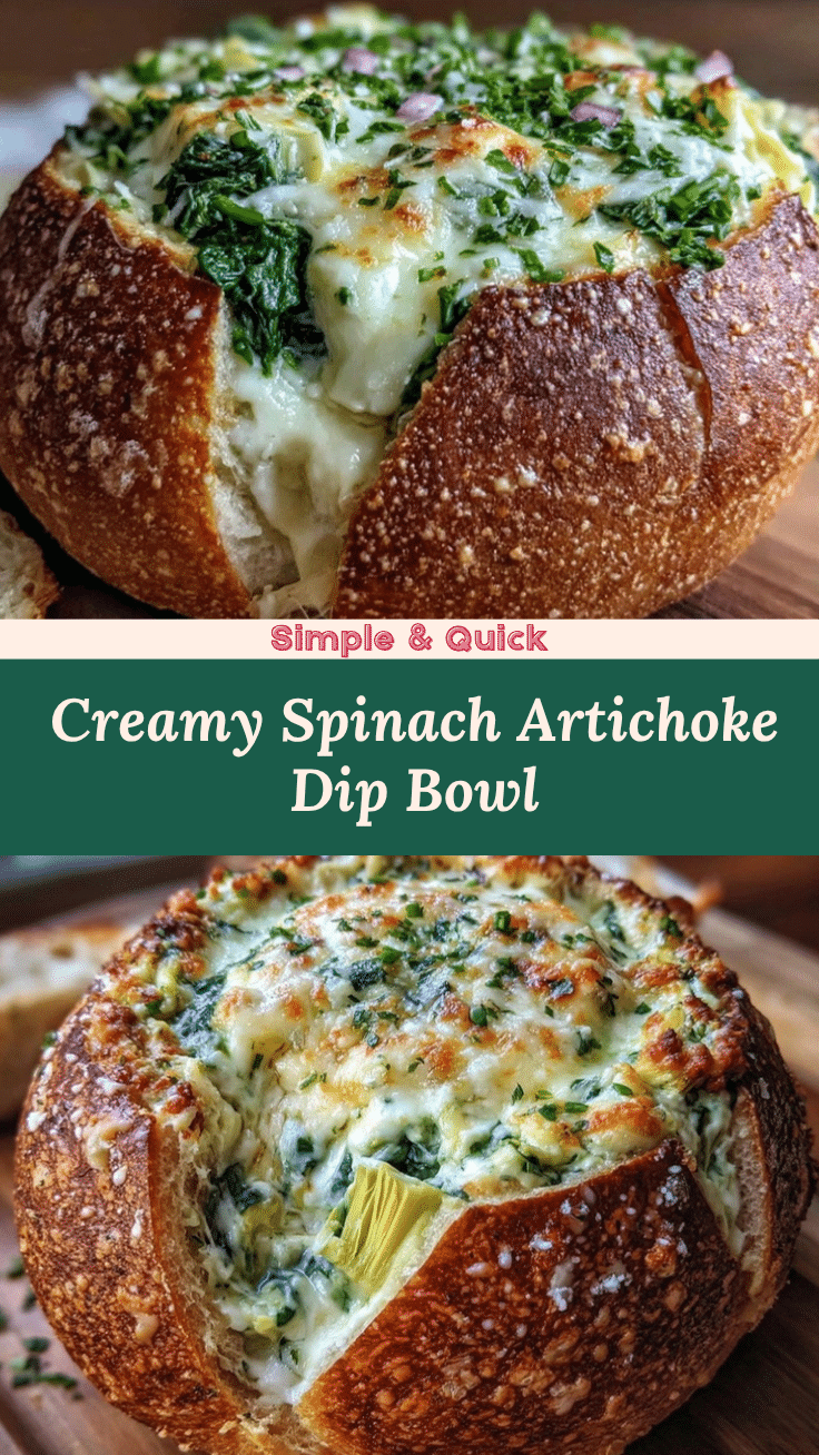 creamy spinach artichoke dip bread bowl recipe