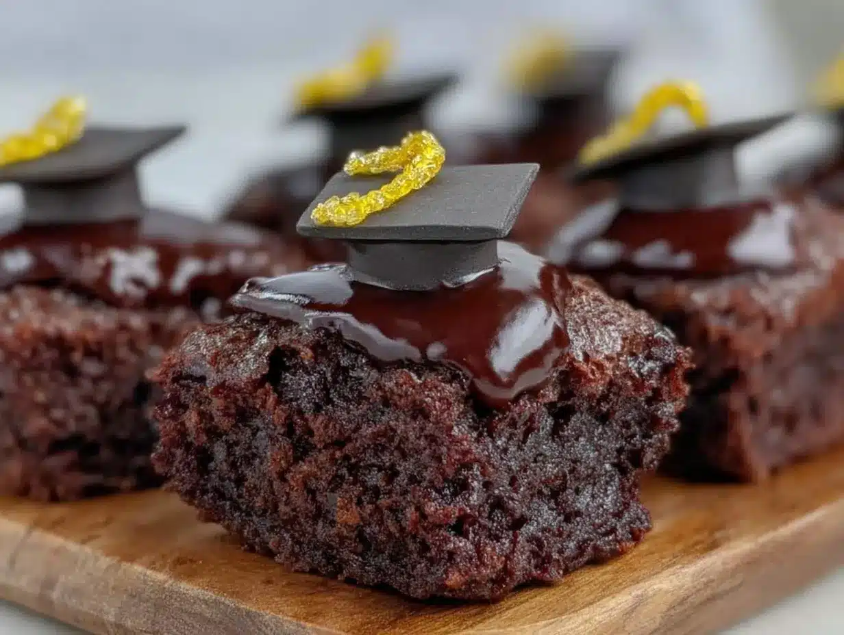 easy fudgy graduation cap brownie bites preparation steps