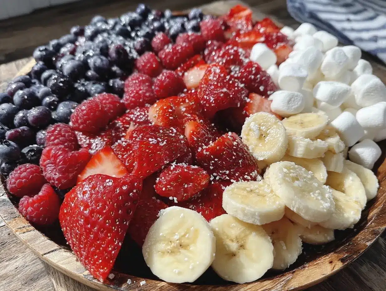 fresh american flag fruit platter preparation steps