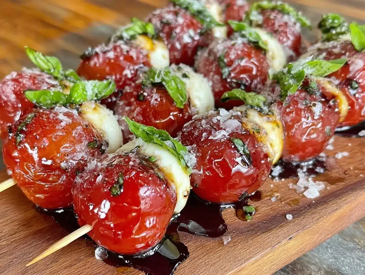 fresh caprese skewers preparation steps