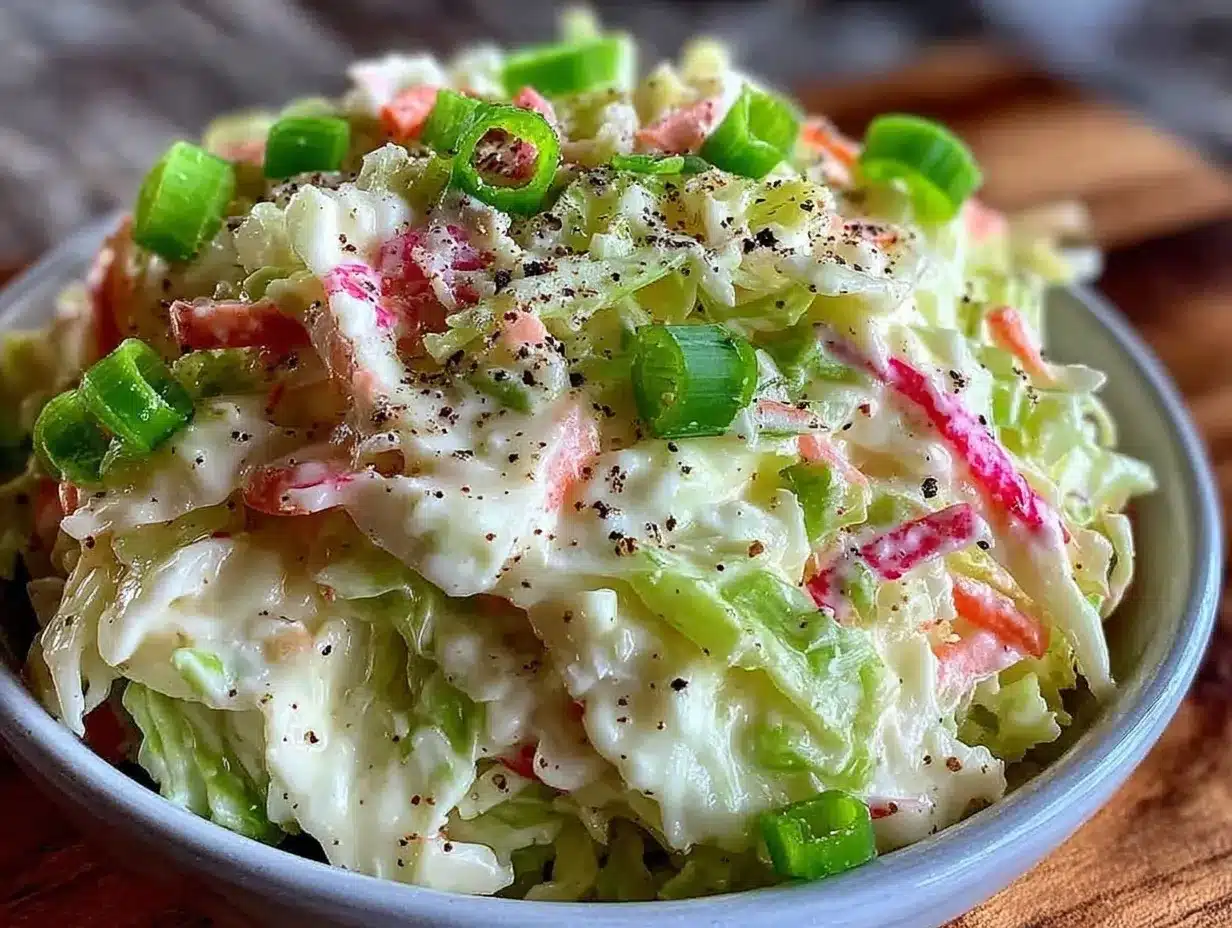 fresh creamy coleslaw with apple cider vinegar preparation steps
