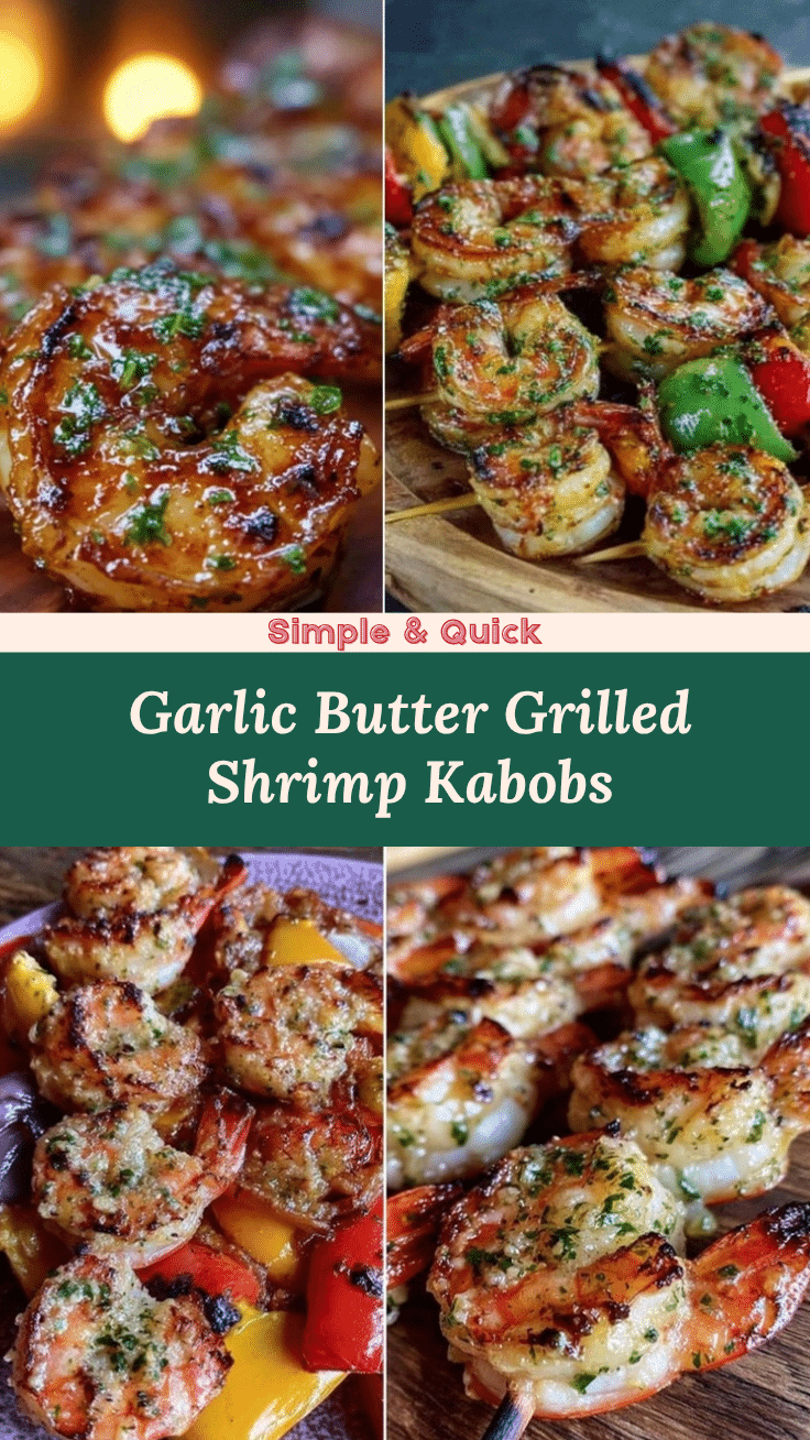 garlic butter grilled shrimp kabobs recipe
