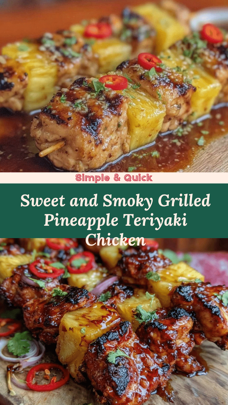 grilled pineapple teriyaki chicken skewers recipe