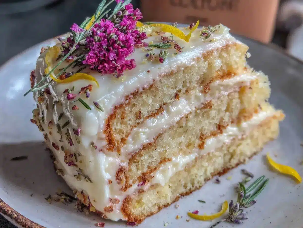 lemon lavender layer cake preparation steps