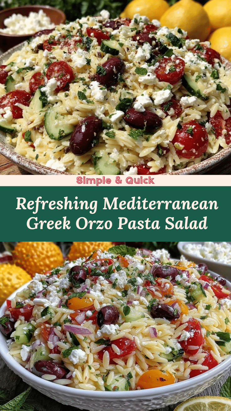 Mediterranean Greek orzo pasta salad recipe