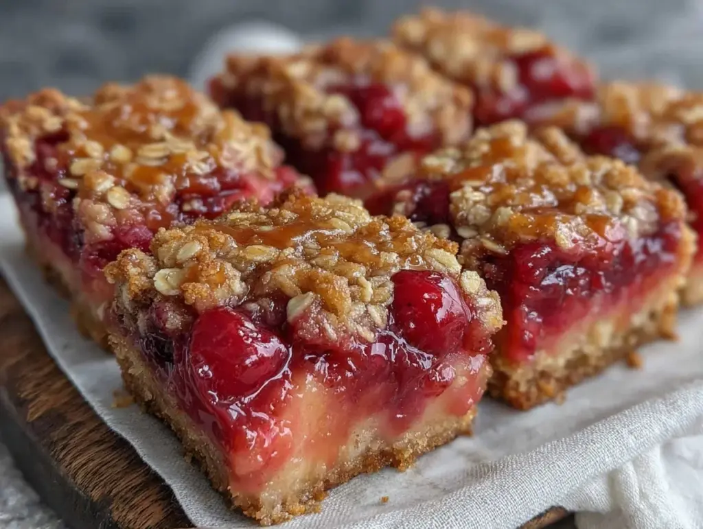 rhubarb crumble bars - featured image