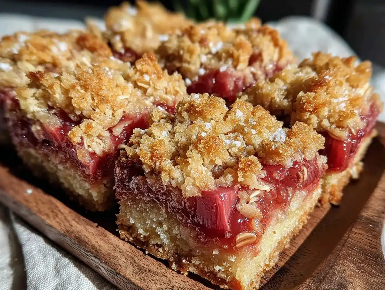 rhubarb crumble bars preparation steps