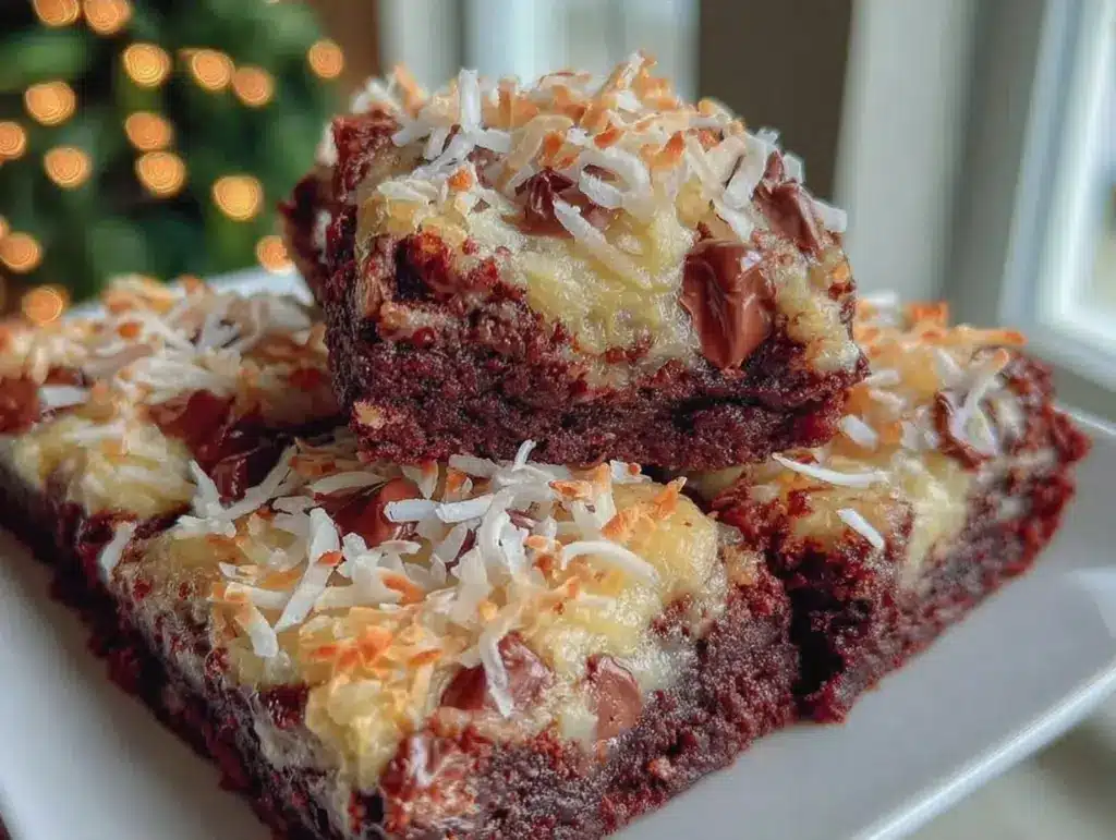 almond joy fudge brownies - featured image