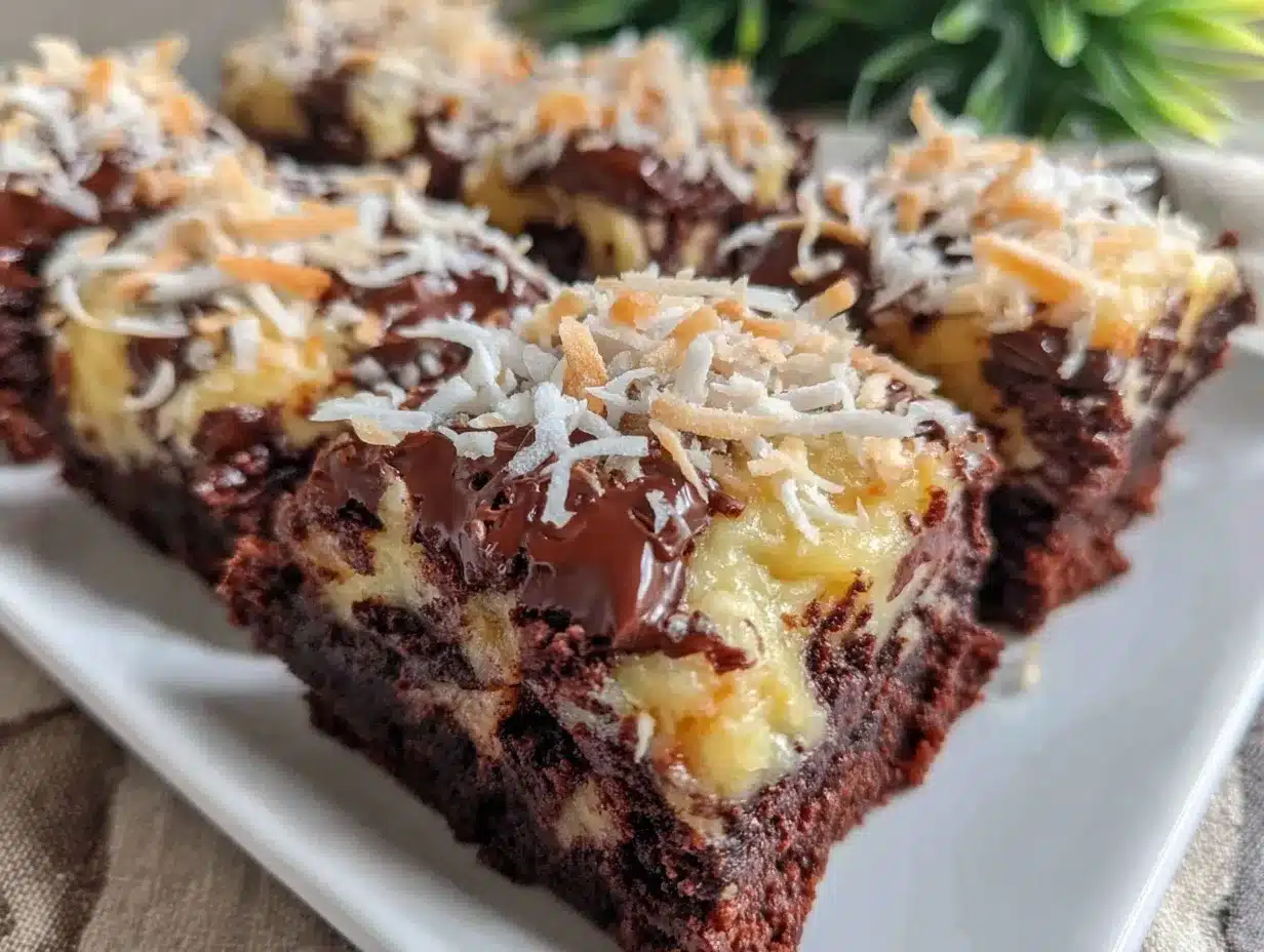 almond joy fudge brownies preparation steps