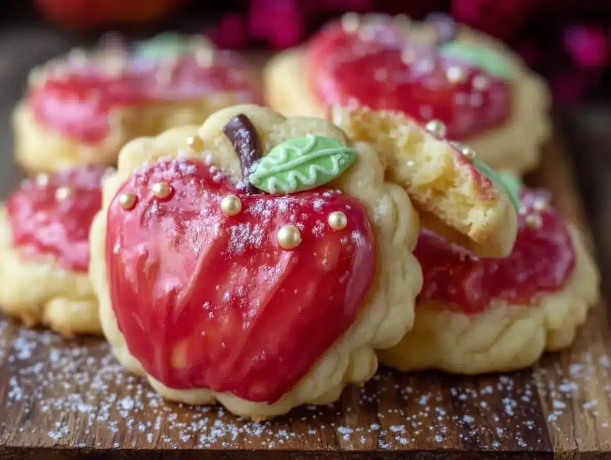 apple-shaped sugar cookies preparation steps