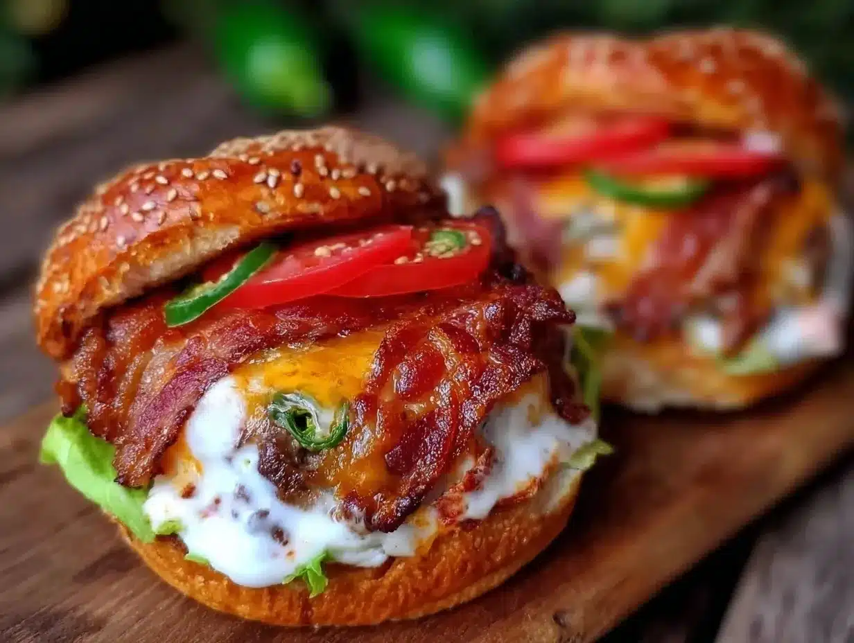 bacon-wrapped jalapeño popper stuffed burgers preparation steps