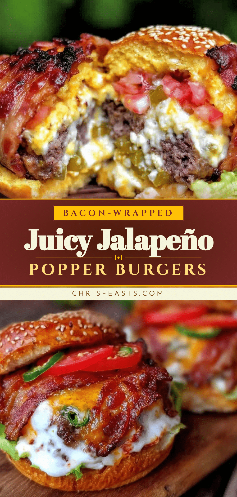 bacon-wrapped jalapeño popper stuffed burgers recipe
