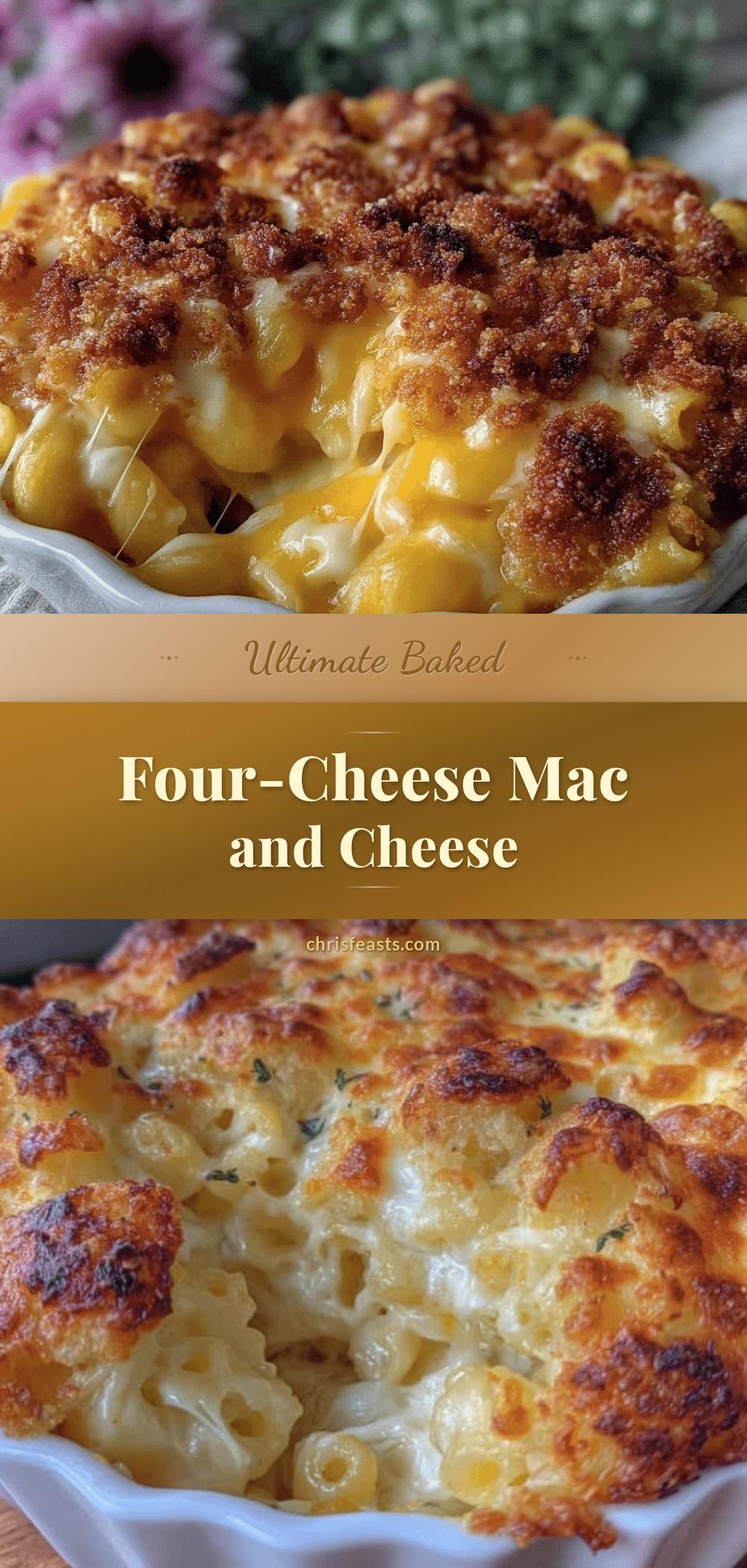 baked four-cheese mac and cheese recipe