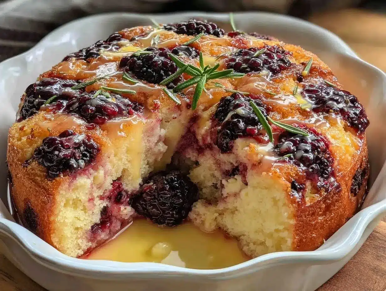 blackberry lemon pudding cake preparation steps