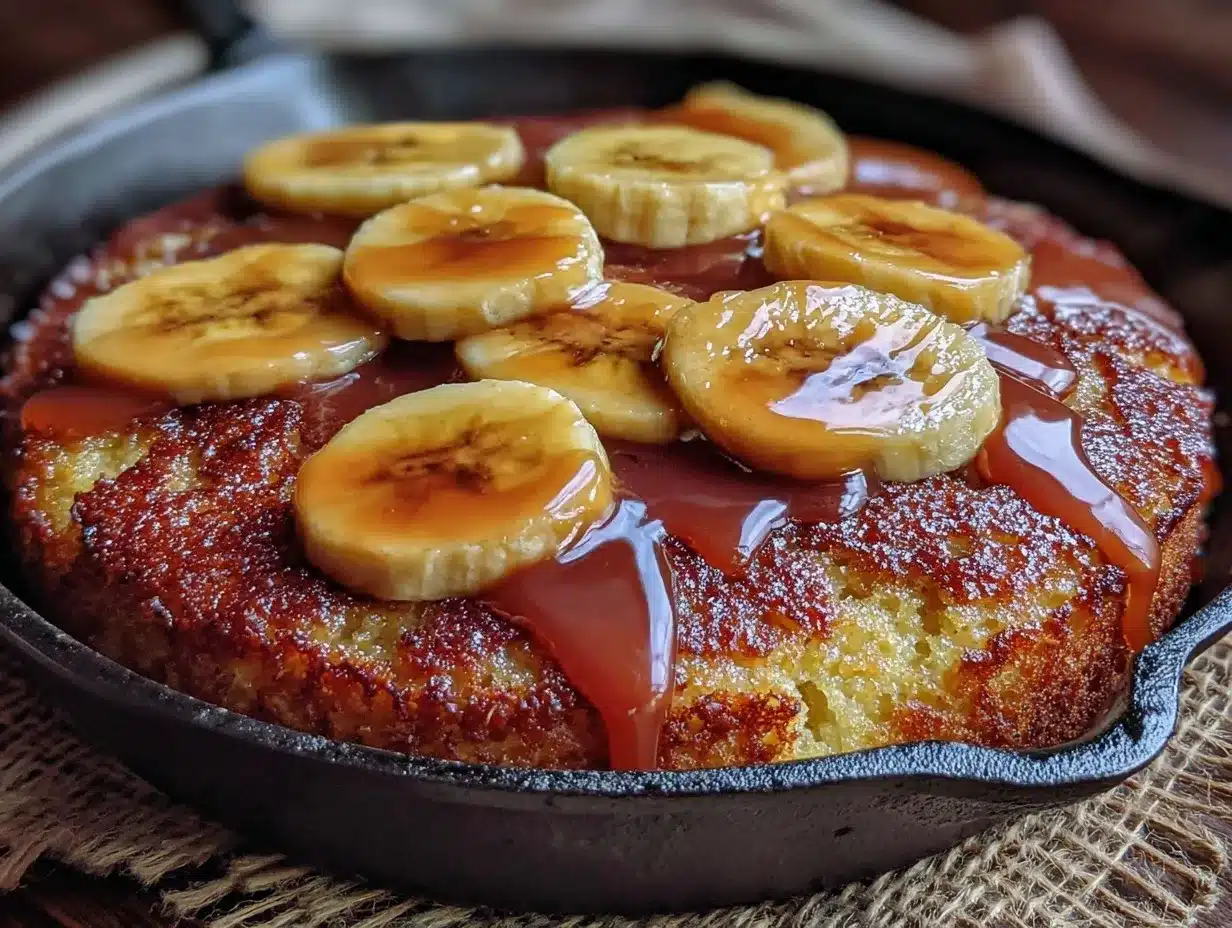 brown butter banana foster skillet cake preparation steps