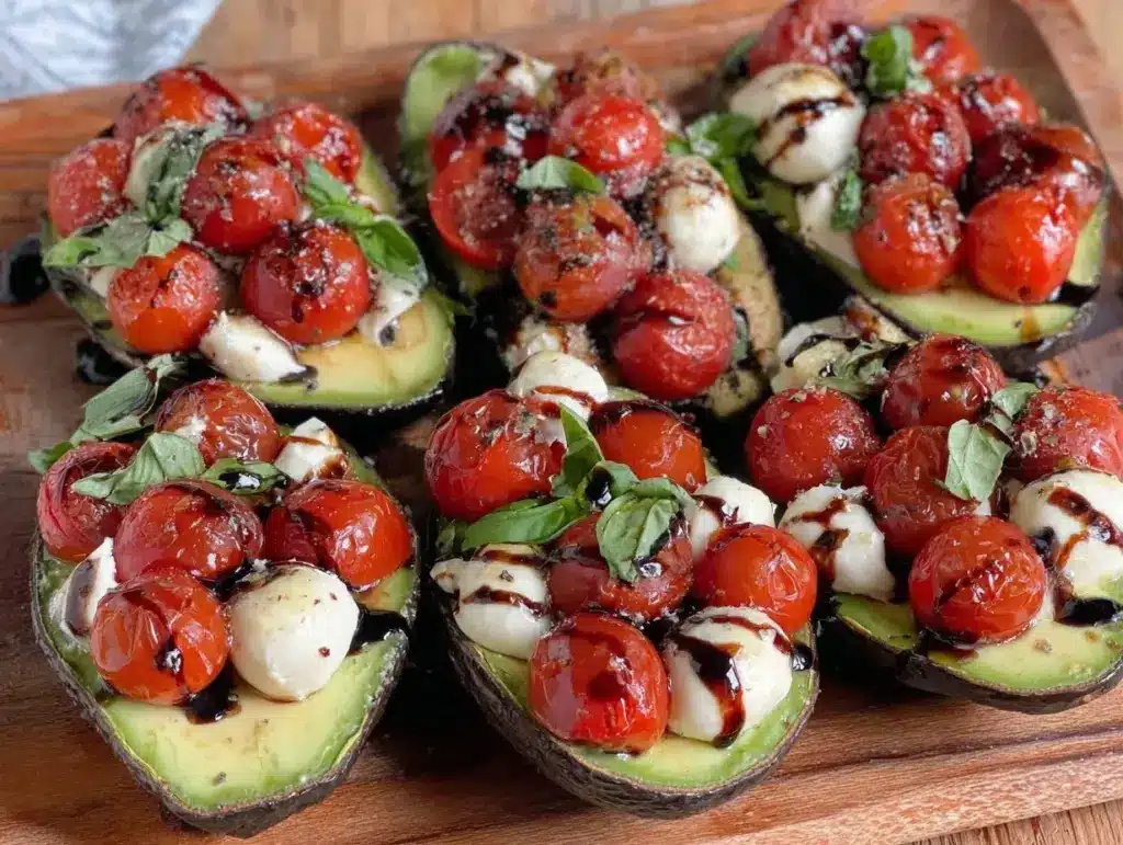 Caprese stuffed avocado boats - featured image