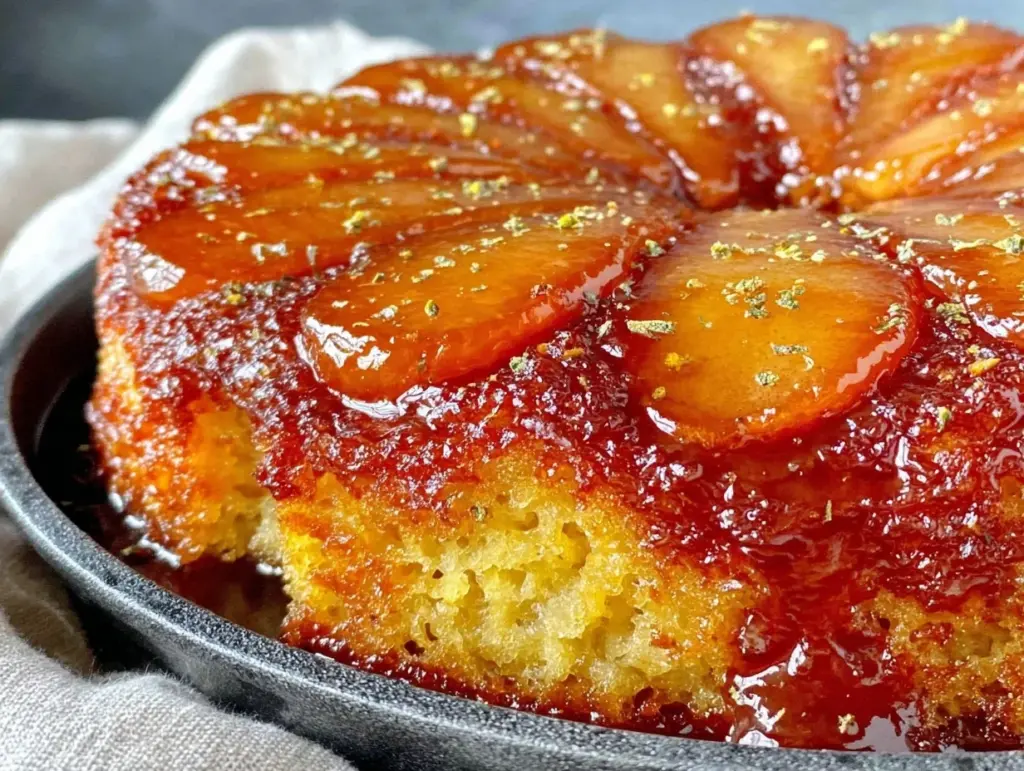 cardamom pear skillet cake - featured image