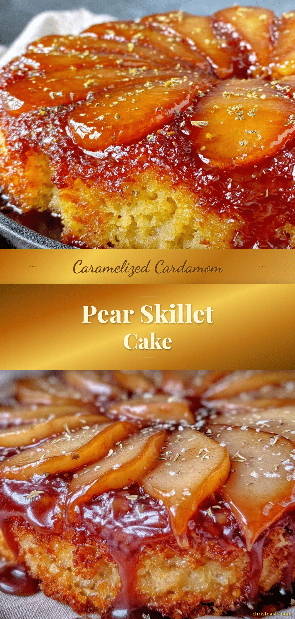 cardamom pear skillet cake recipe