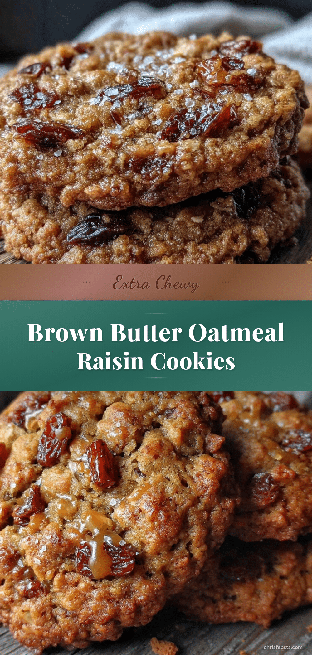 chewy brown butter oatmeal raisin cookies recipe