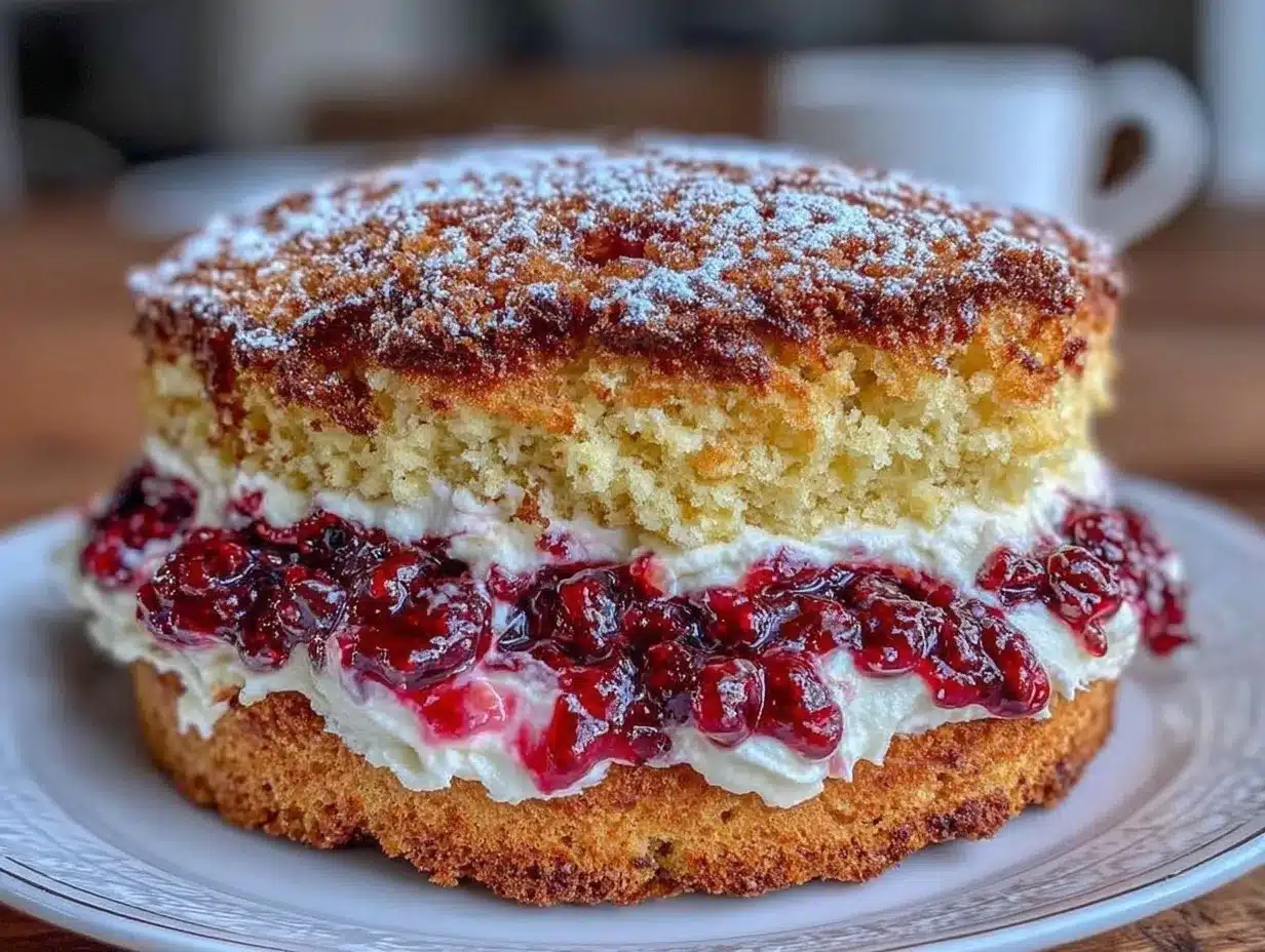 Classic Rose Jam Victoria Sponge preparation steps