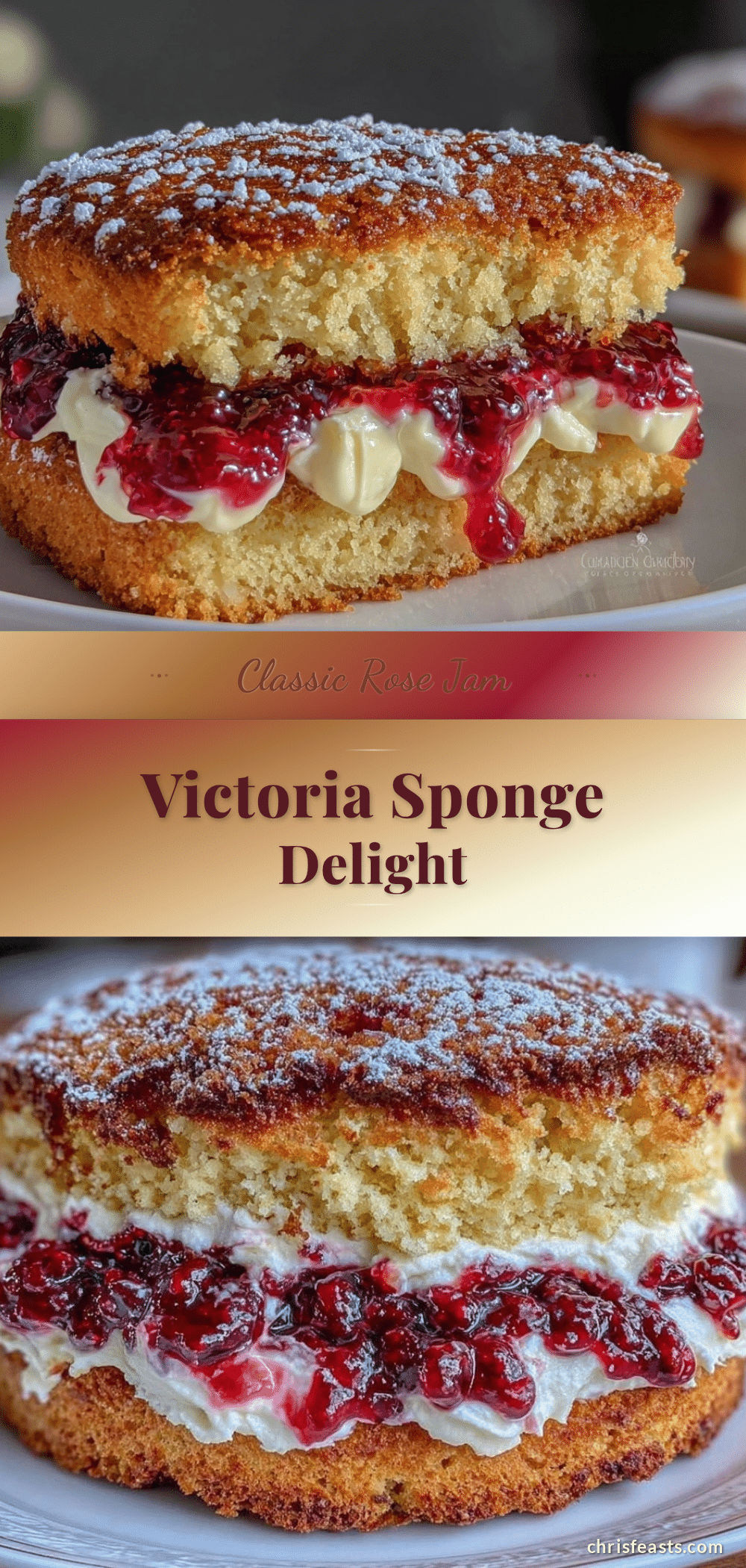 Classic Rose Jam Victoria Sponge recipe