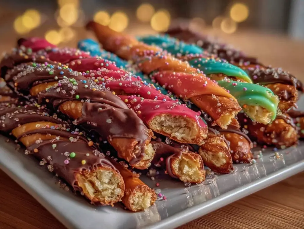 colorful lightsaber pretzel rods - featured image