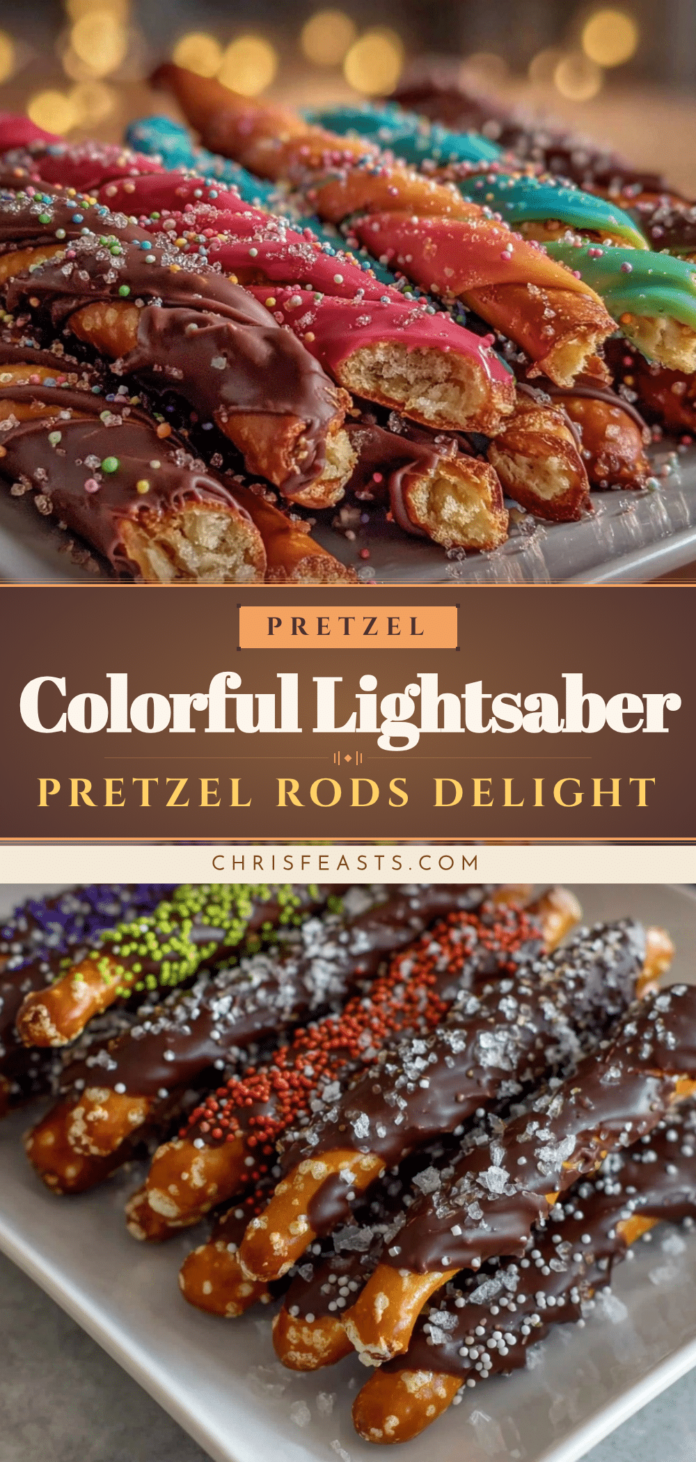 colorful lightsaber pretzel rods recipe