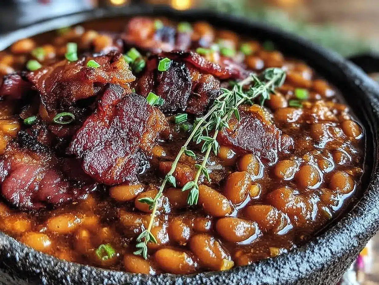 cozy baked beans with brown sugar bacon preparation steps