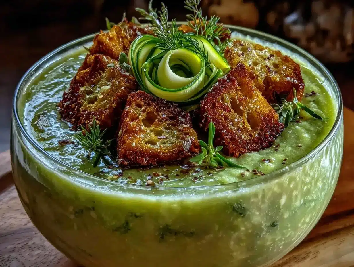 creamy chilled cucumber avocado gazpacho preparation steps