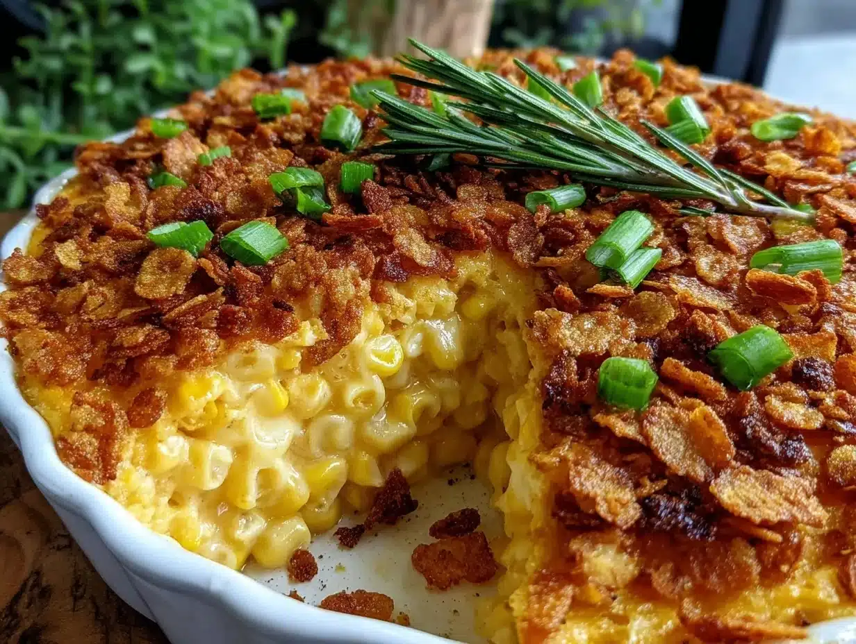 creamy crack corn dip casserole - featured image