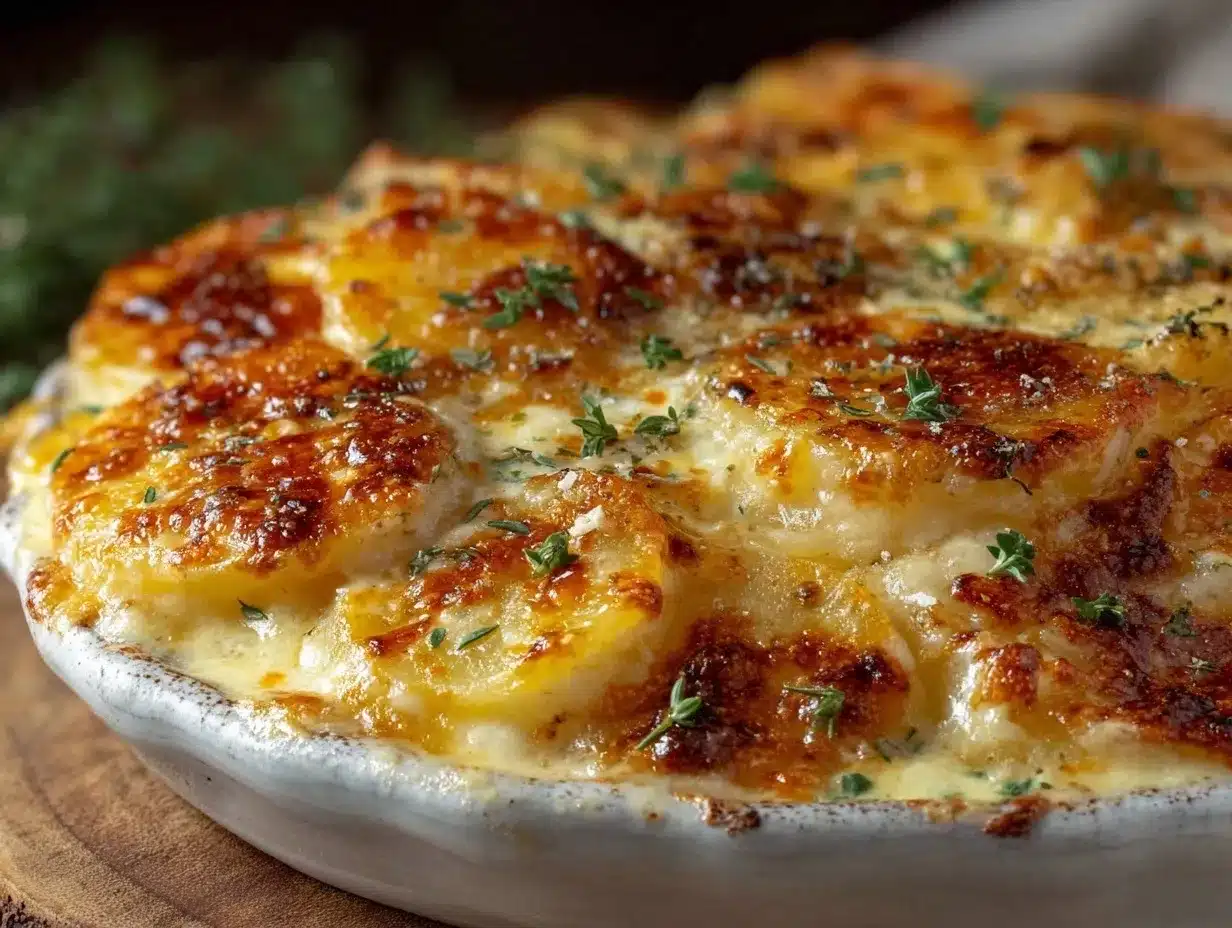 creamy garlic parmesan scalloped potatoes preparation steps