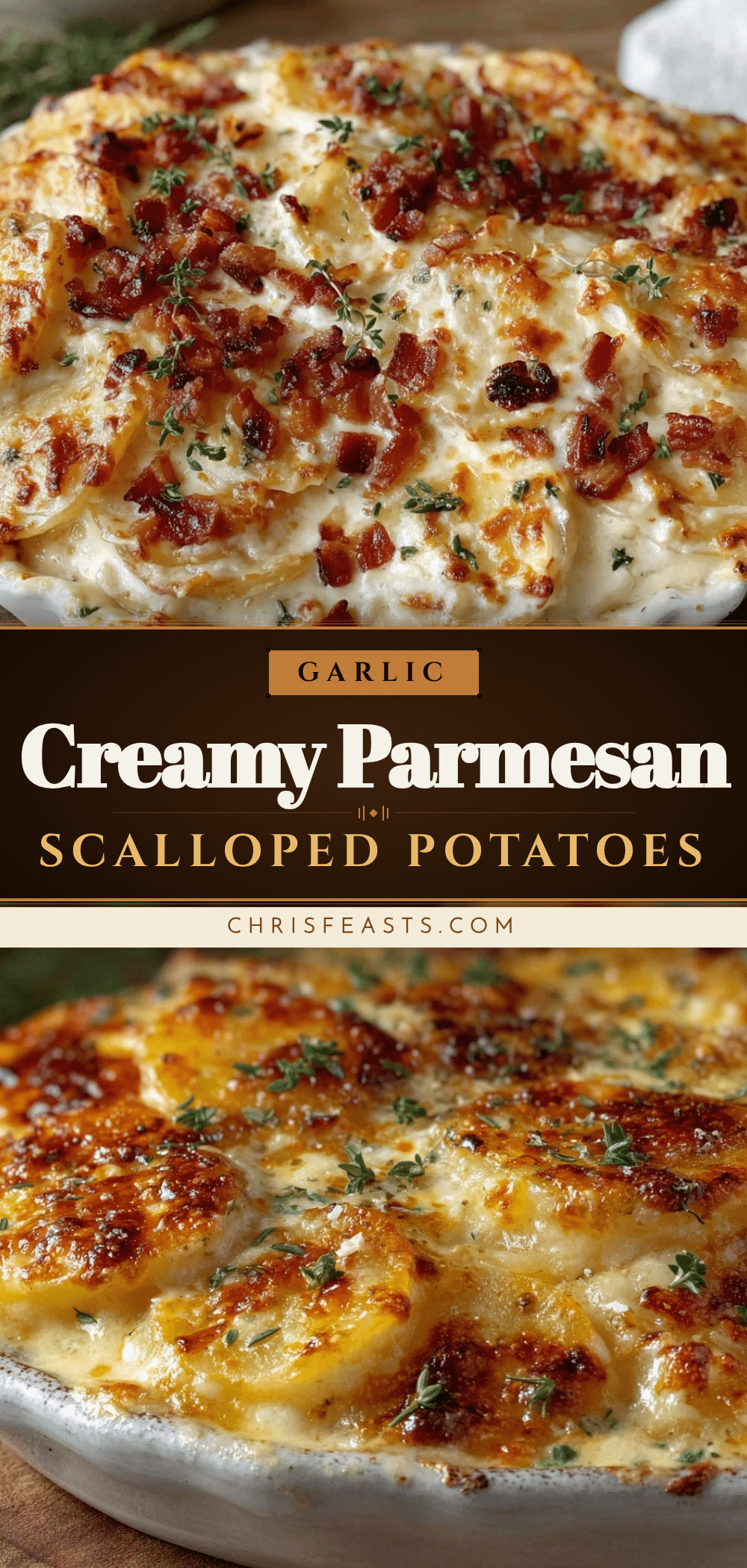 creamy garlic parmesan scalloped potatoes recipe