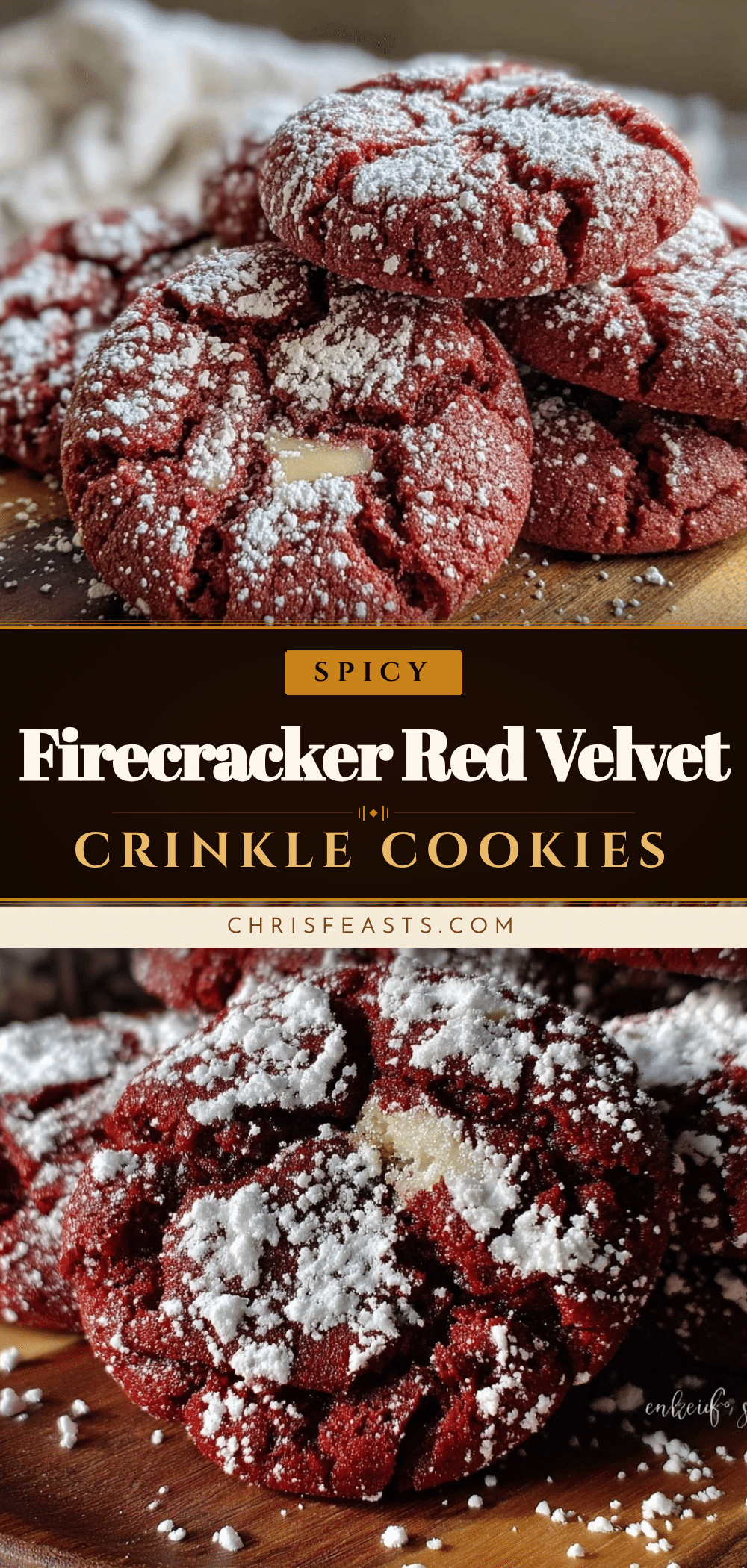 crispy firecracker red velvet crinkle cookies recipe