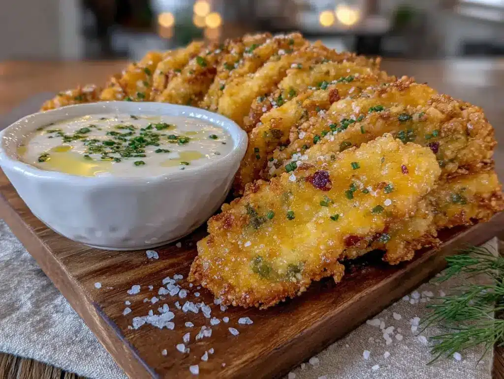 crispy fried pickle spears - featured image