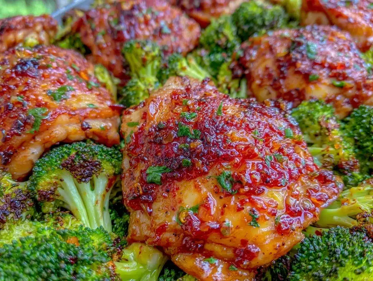 crispy honey garlic chicken sheet pan dinner preparation steps
