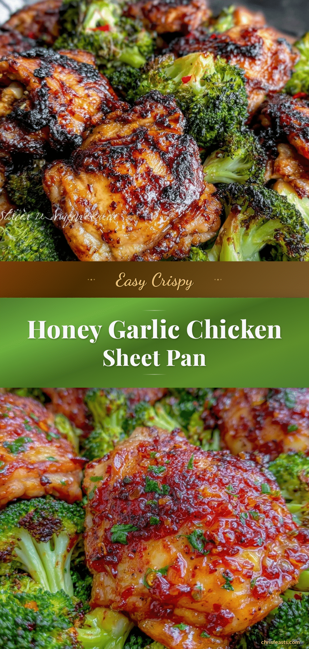 crispy honey garlic chicken sheet pan dinner recipe