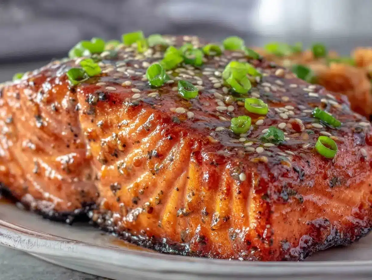 crispy honey soy glazed salmon air fryer recipe preparation steps
