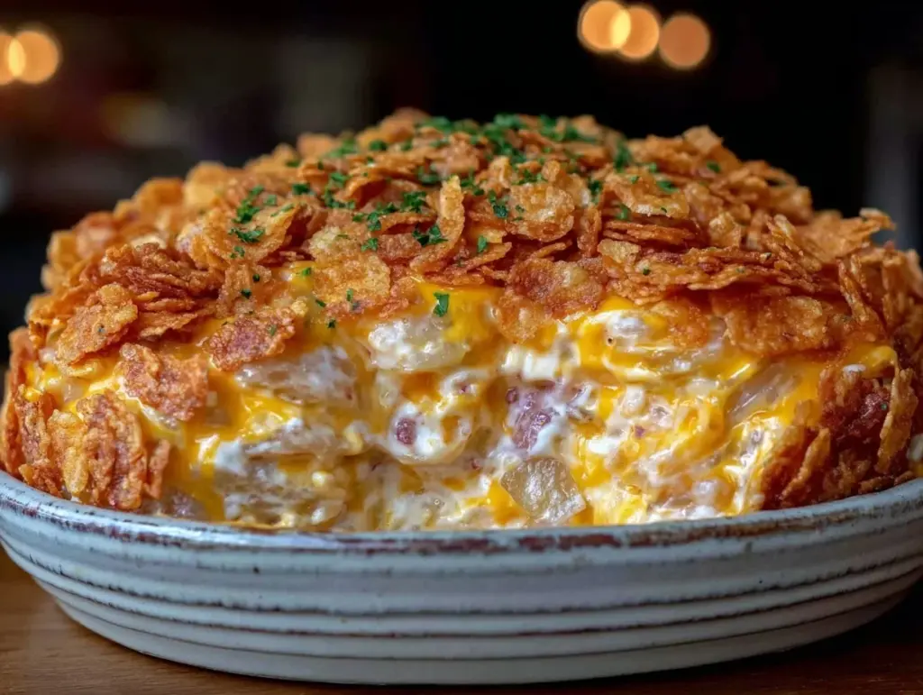 crispy loaded funeral potatoes casserole - featured image